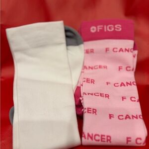 Figs Pink and White Motivational Socks